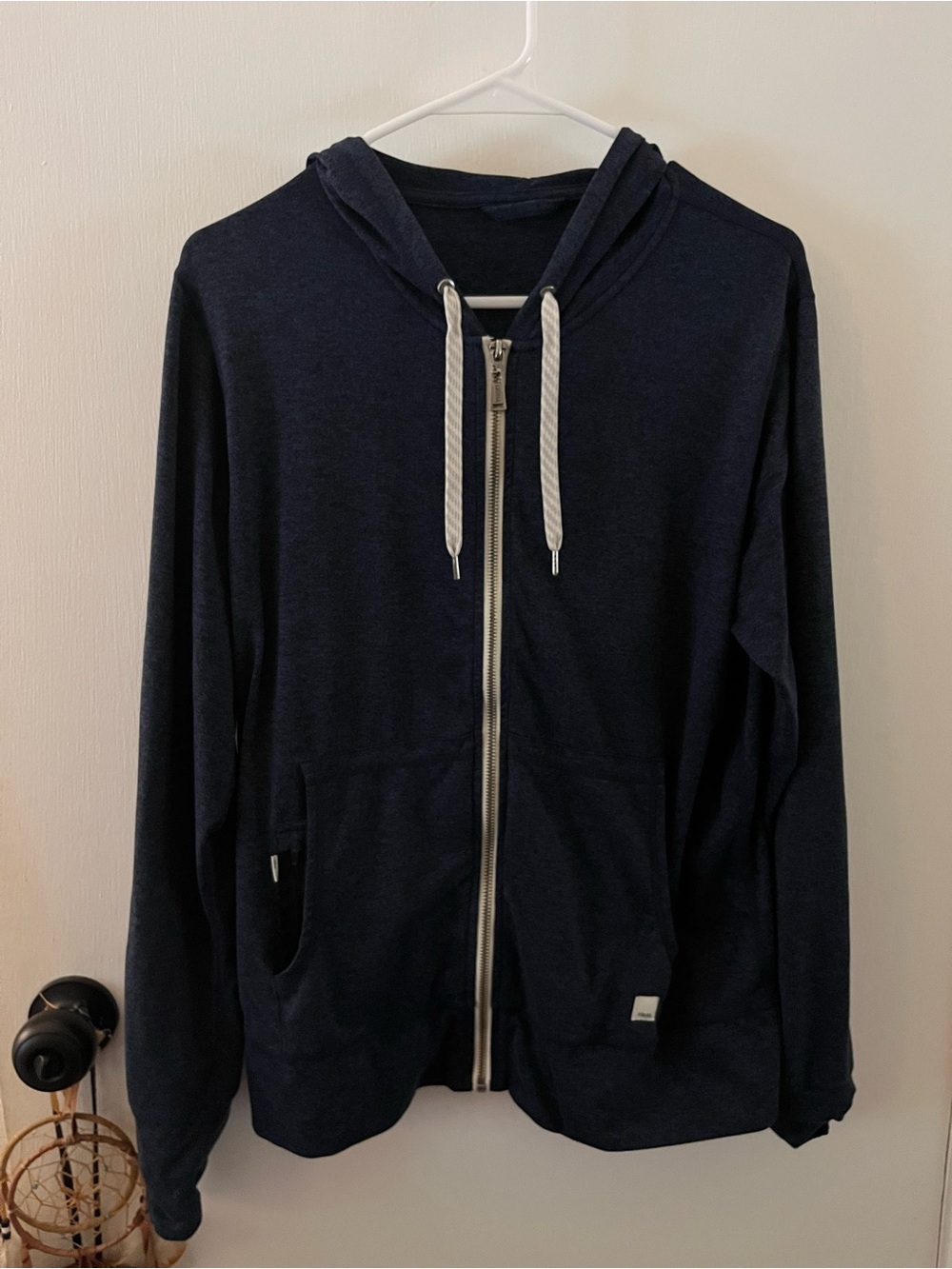 Vuori Women’s Full Zip Lightweight Hoodie Size M Navy Blue Athletic Loungewear